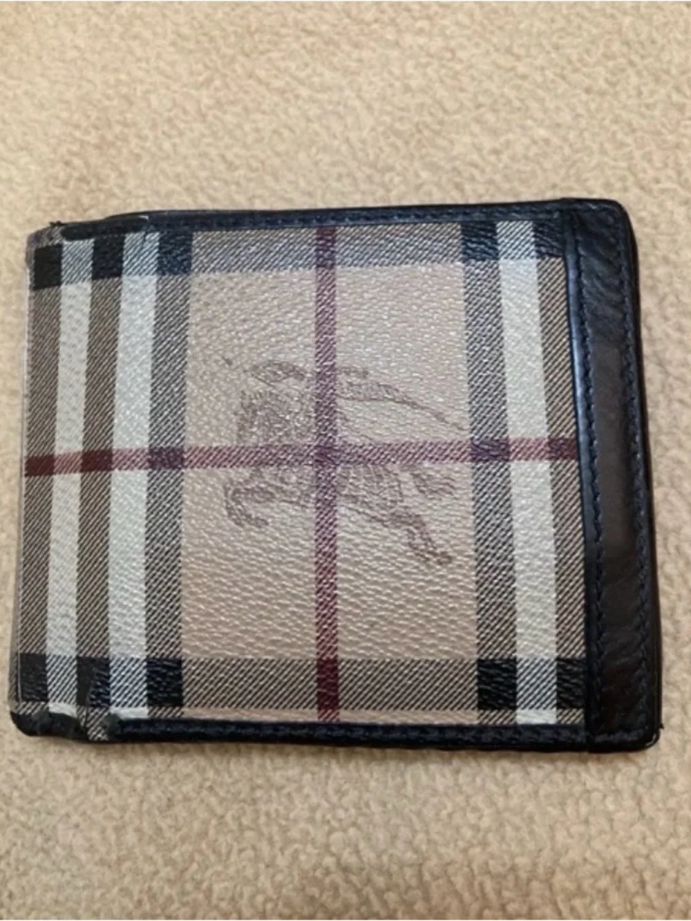 Authentic Burberry Mens Bifold Wallet Tons Of Space And Split Cash Section